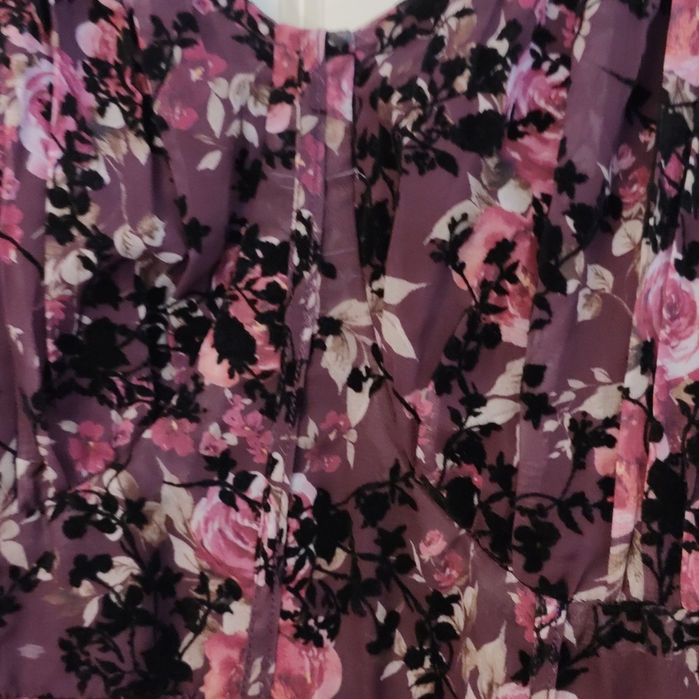 ARULA Purple and Pink Floral Peplum Dress - Picture 5 of 8